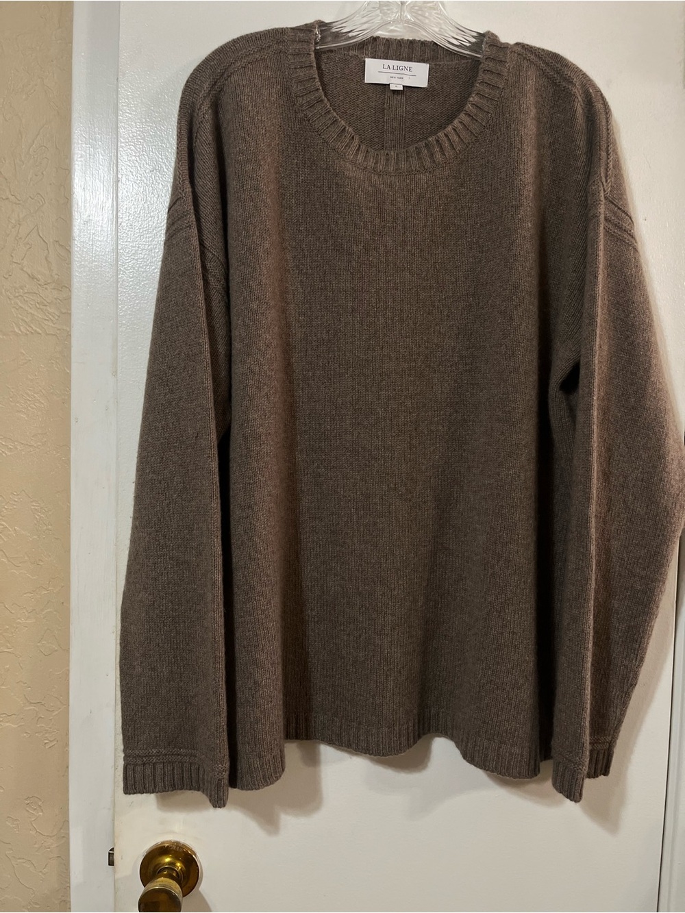 La Ligne 100% Cashmere Men's L Brown Crewneck Sweater